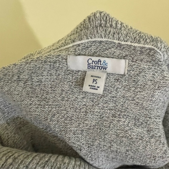 Croft & Barrow Gray Off-the-Shoulder Sweater Knit Casual - Picture 6 of 6